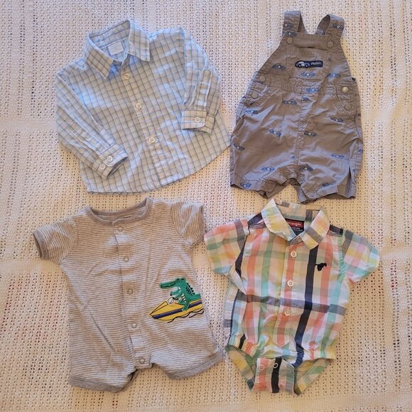 34‎ Pc Baby Boy Clothes Bundle NB Bodysuits Sleepers Pants Outfits Shorts Romper - Picture 5 of 8